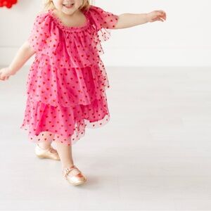 Mini Boden Pink Heart Dress